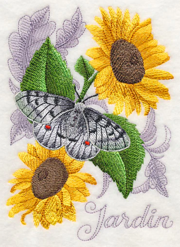 Apollo Butterfly and Sunflowers - Image 3