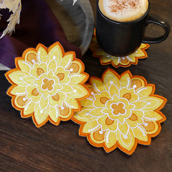 Art Deco Autumn Sunflower Trivet (In-the-Hoop) - Image 10