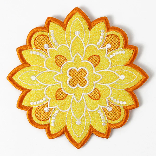 Art Deco Autumn Sunflower Trivet (In-the-Hoop) - Image 4