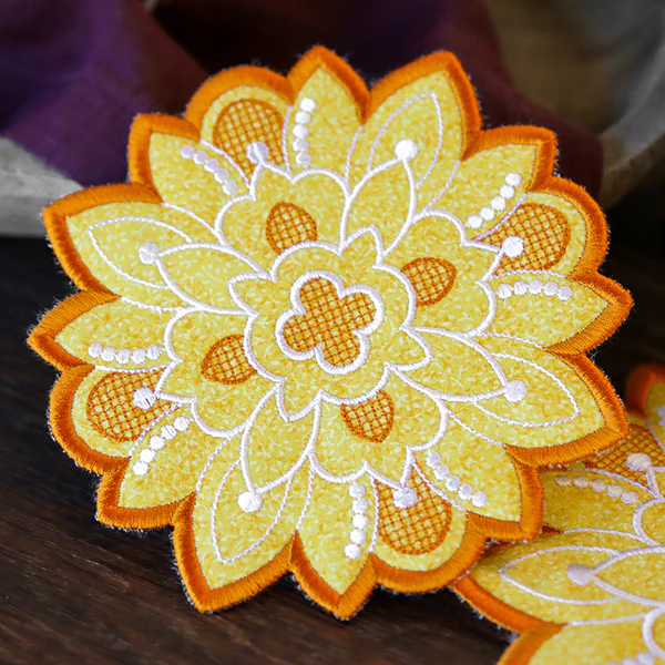 Art Deco Autumn Sunflower Trivet (In-the-Hoop) - Image 6