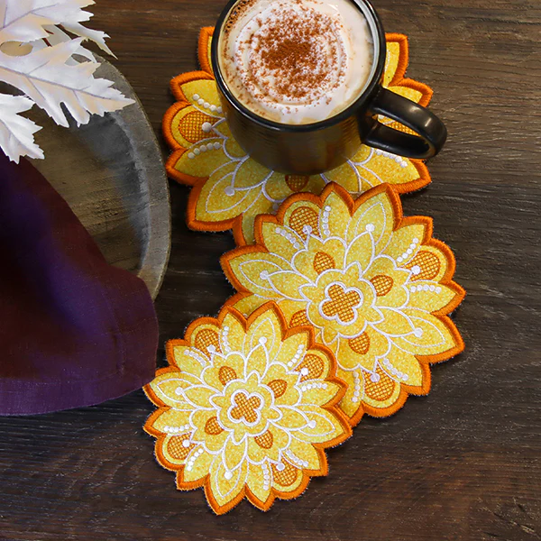 Art Deco Autumn Sunflower Trivet (In-the-Hoop) - Image 9
