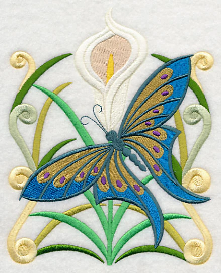Art Deco Butterfly and Calla Lily - Image 4
