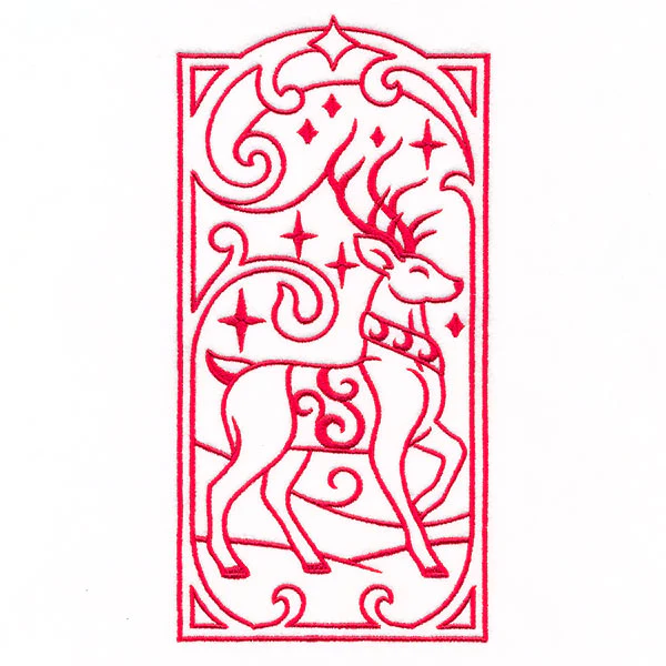 Art Deco Christmas - Reindeer 1 Panel - Image 2