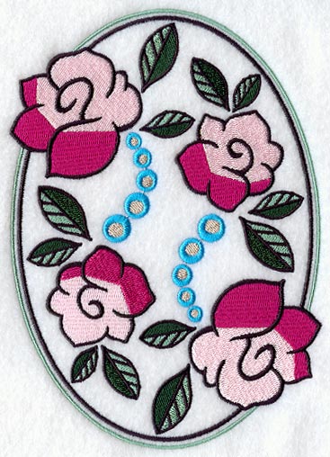 Art Deco Floral Oval - Image 3