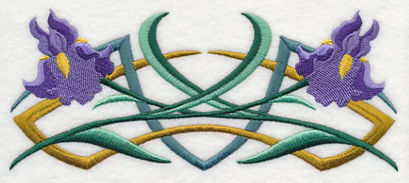 Art Deco Iris - Horizontal Border