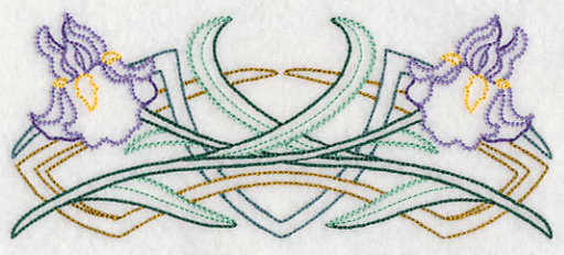 Art Deco Iris - Horizontal Border (Vintage) - Image 2