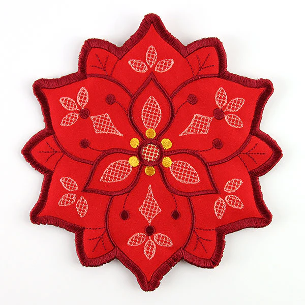 Art Deco Poinsettia Trivet (In-the-Hoop) - Image 3