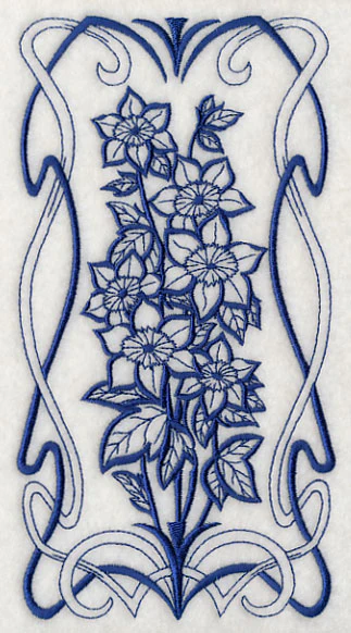 Art Nouveau Clematis (Bluework) - Image 3