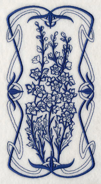 Art Nouveau Delphinium (Bluework) - Image 3