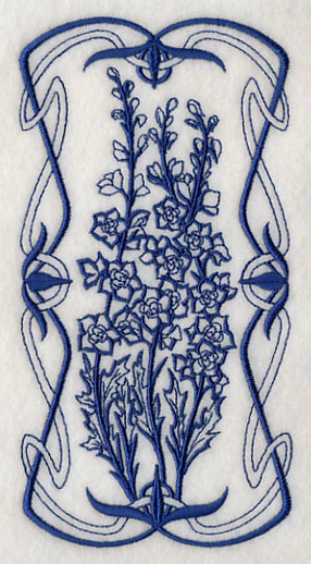 Art Nouveau Delphinium (Bluework) - Image 4
