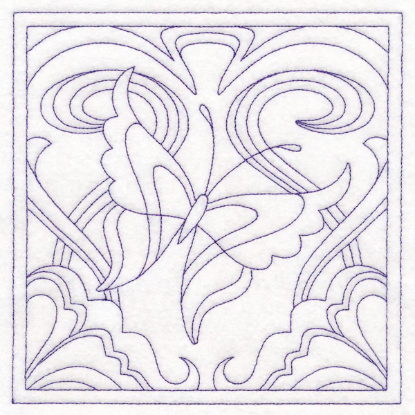 Art Nouveau Floral Quilting - Butterfly (Double Run) - Image 2