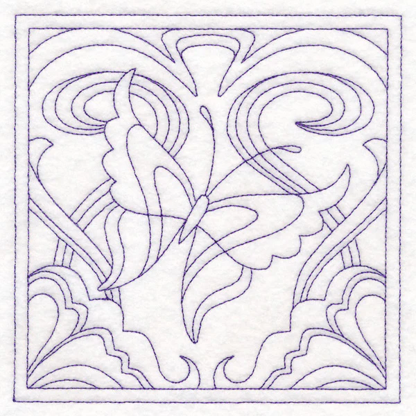 Art Nouveau Floral Quilting - Butterfly (Double Run) - Image 3