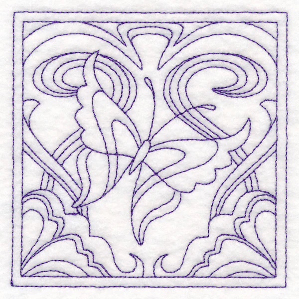 Art Nouveau Floral Quilting - Butterfly (Double Run) - Image 5