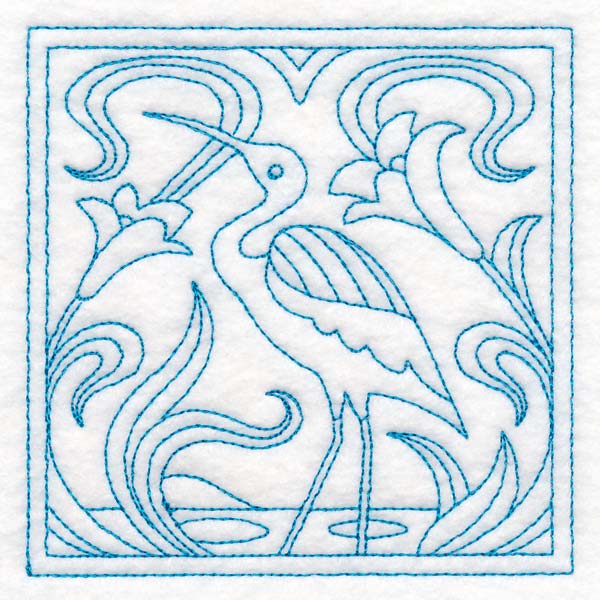 Art Nouveau Floral Quilting - Heron (Double Run) - Image 5