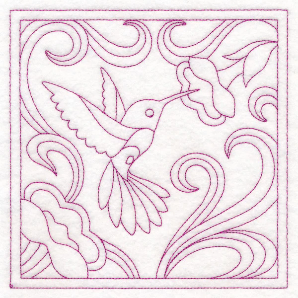 Art Nouveau Floral Quilting - Hummingbird (Double Run) - Image 3