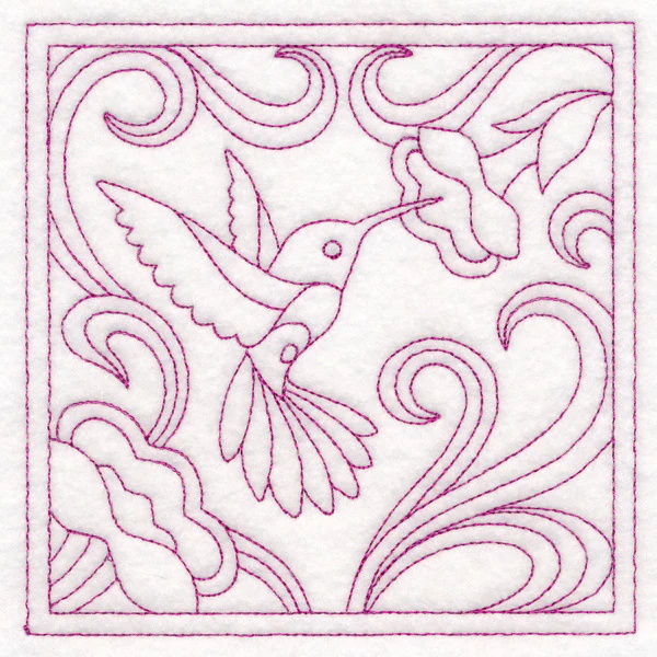 Art Nouveau Floral Quilting - Hummingbird (Double Run) - Image 4