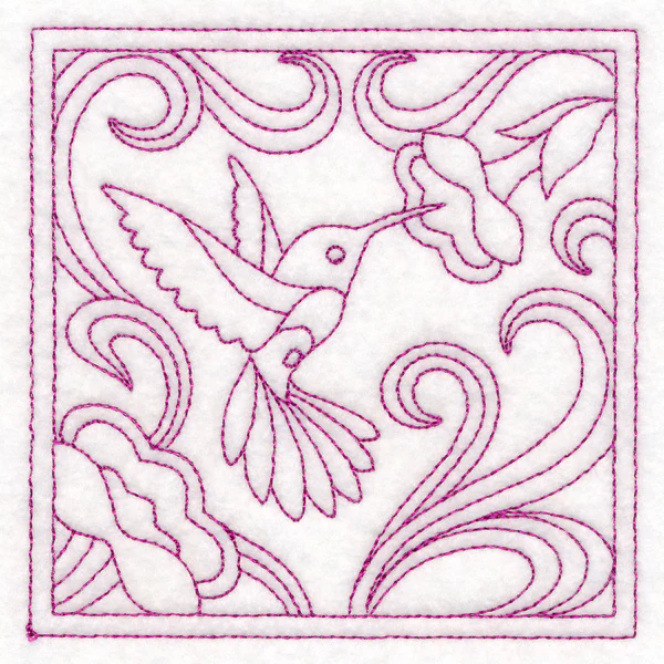 Art Nouveau Floral Quilting - Hummingbird (Double Run) - Image 5