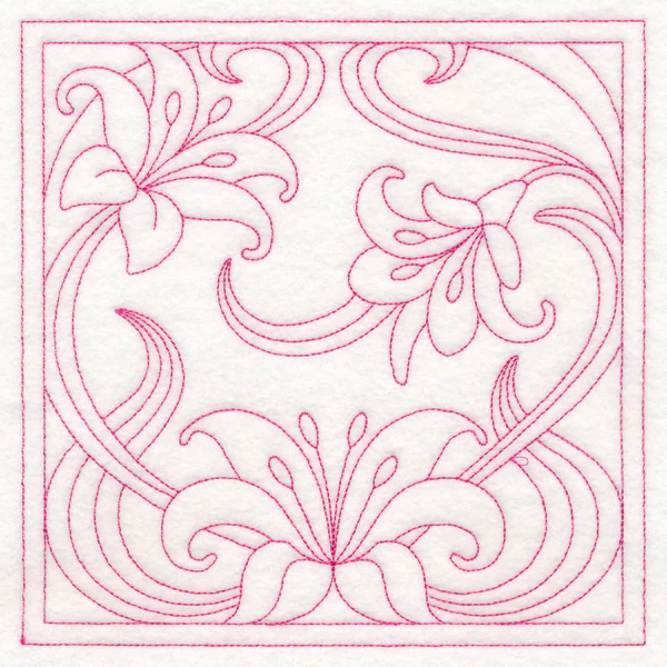 Art Nouveau Floral Quilting - Lily (Double Run) - Image 2