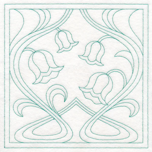 Art Nouveau Floral Quilting - Lily of the Valley (Double Run)