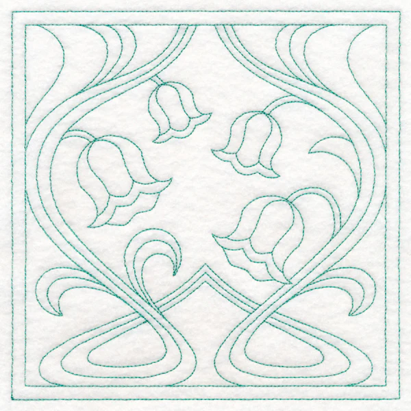 Art Nouveau Floral Quilting - Lily of the Valley (Double Run) - Image 2