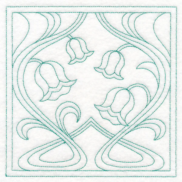 Art Nouveau Floral Quilting - Lily of the Valley (Double Run) - Image 3