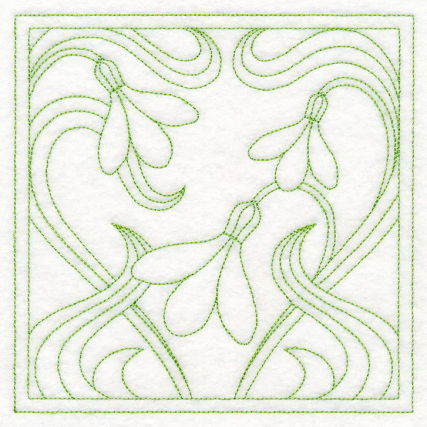 Art Nouveau Floral Quilting - Snowdrop (Double Run) - Image 3