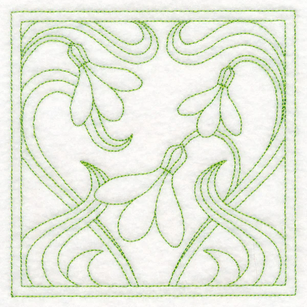 Art Nouveau Floral Quilting - Snowdrop (Double Run) - Image 4