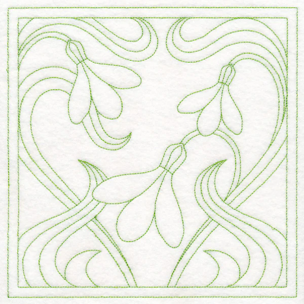 Art Nouveau Floral Quilting - Snowdrop (Double Run) - Image 6