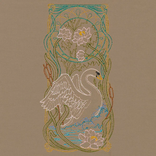 Art Nouveau Gilded Swan - Image 4