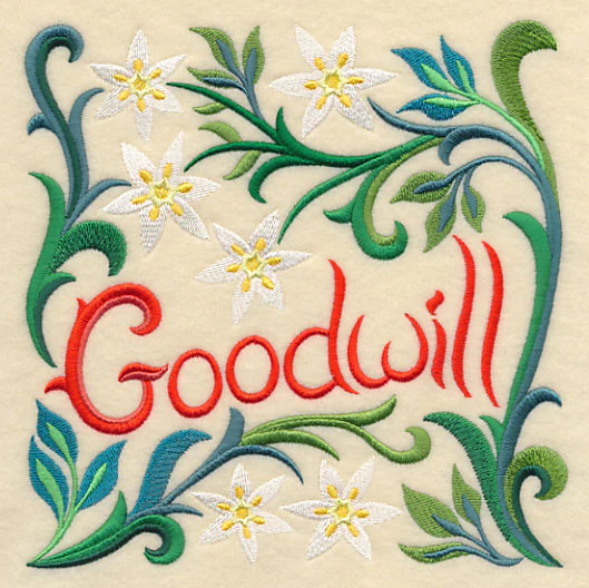Art Nouveau Goodwill with Star of Bethlehem Flower - Image 2