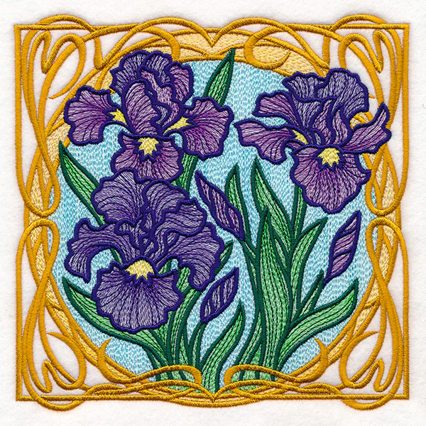 Art Nouveau Iris Bouquet - Image 8