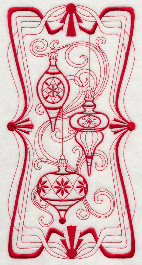 Art Nouveau Ornaments (Redwork) - Image 5