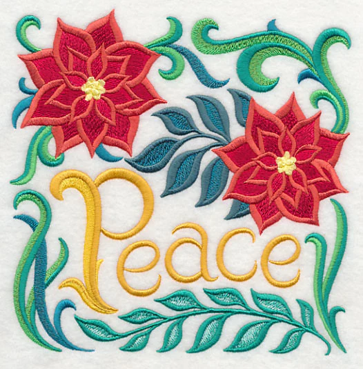Art Nouveau Peace and Poinsettias - Image 2