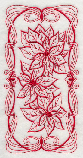Art Nouveau Poinsettias (Redwork) - Image 4