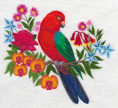 Australian King Parrot with Flowers - Image 2