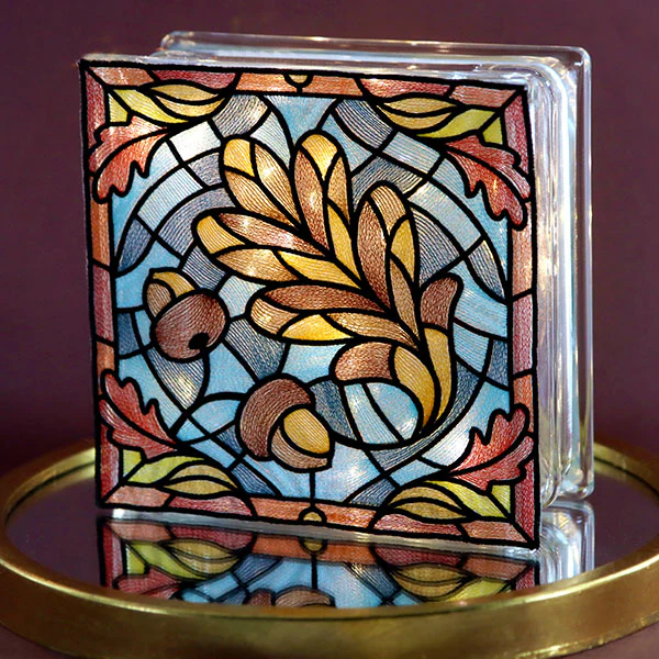 Autumn Accents Stained Glass - Oak Leaf & Acorns - Image 4
