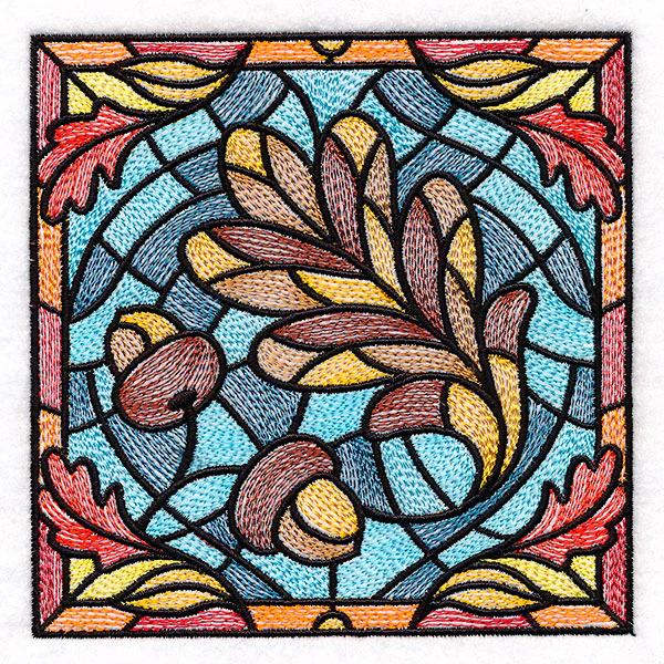 Autumn Accents Stained Glass - Oak Leaf & Acorns - Image 7