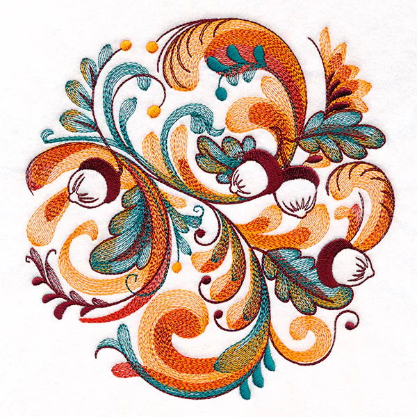 Autumn Acorns Rosemaling Circle - Image 2