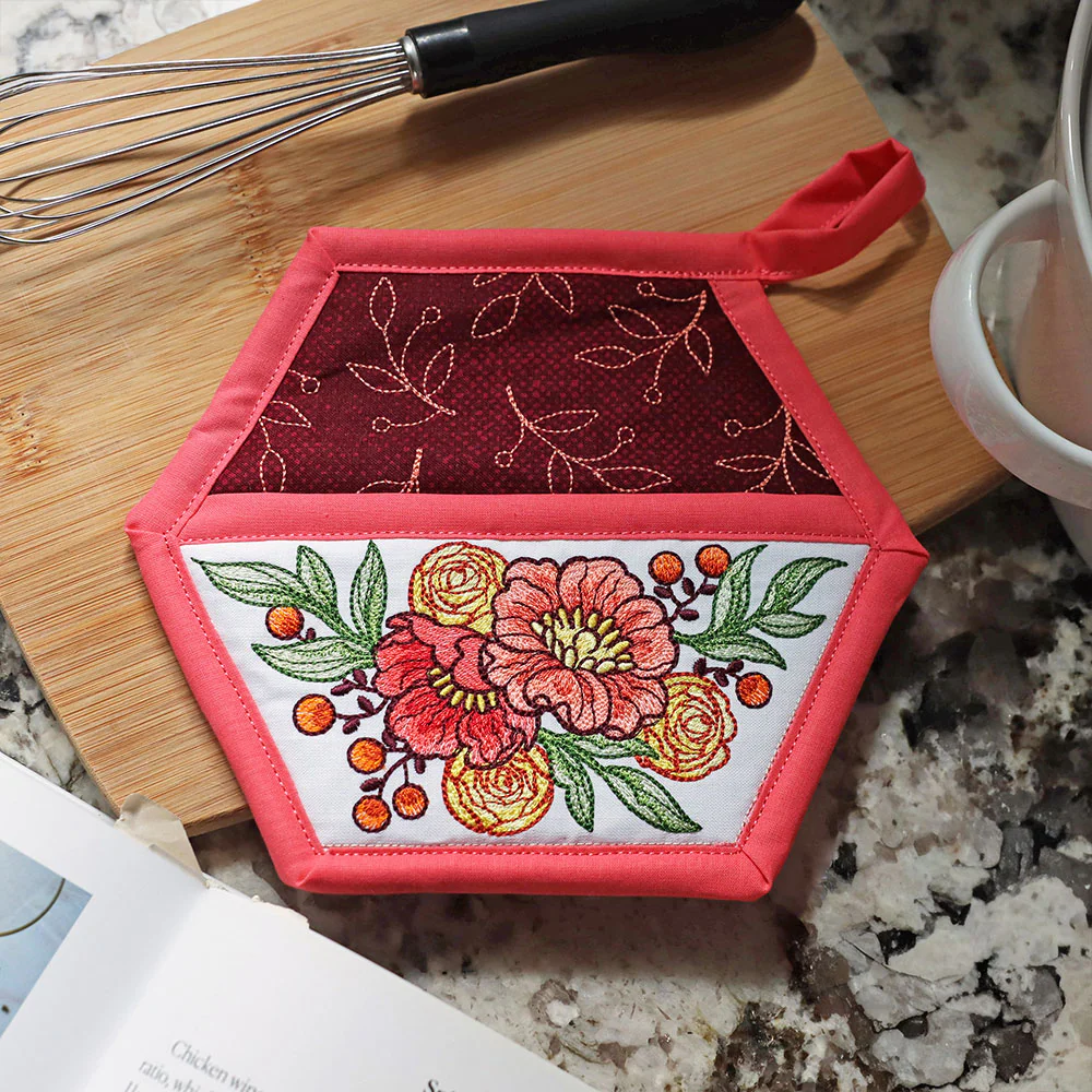 Autumn Blooms Hexagon Pocket Potholder - Image 9