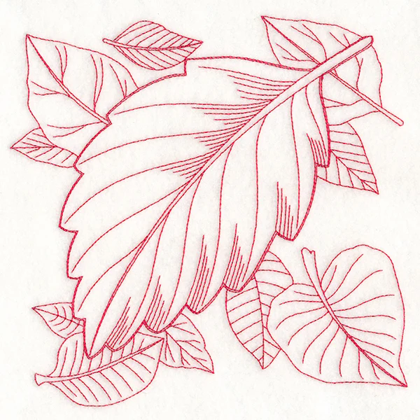 Autumn Bounty Quilting Square - Alder Leaf (Double Run)