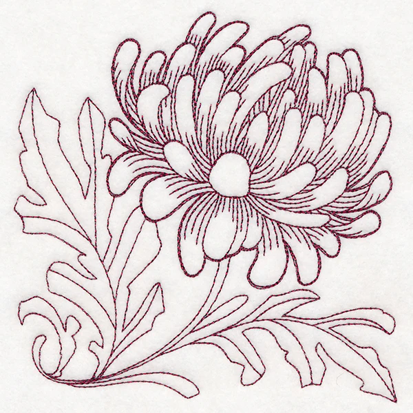 Autumn Bounty Quilting Square - Chrysanthemums (Double Run) - Image 4