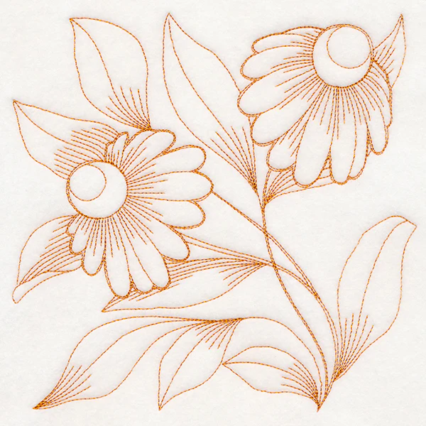 Autumn Bounty Quilting Square - Coneflowers (Double Run) - Image 2
