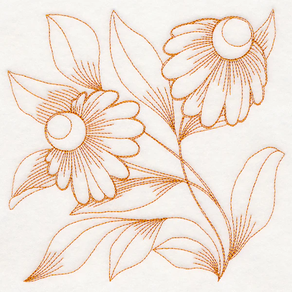 Autumn Bounty Quilting Square - Coneflowers (Double Run) - Image 3