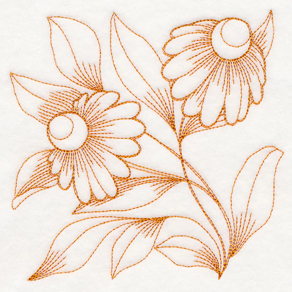 Autumn Bounty Quilting Square - Coneflowers (Double Run) - Image 4