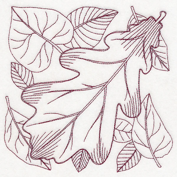 Autumn Bounty Quilting Square - Oak Leaf (Double Run) - Image 3