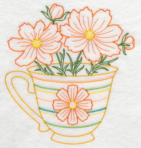 Autumn Cosmos Teacup (Vintage) - Image 2