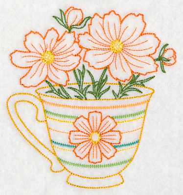 Autumn Cosmos Teacup (Vintage) - Image 3