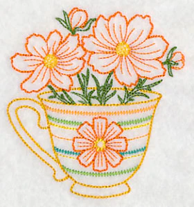 Autumn Cosmos Teacup (Vintage) - Image 4