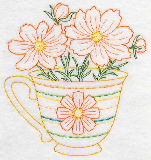 Autumn Cosmos Teacup (Vintage) - Image 5
