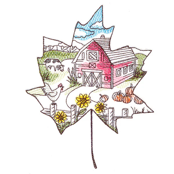 Autumn Countryside Barn Scene - Image 3